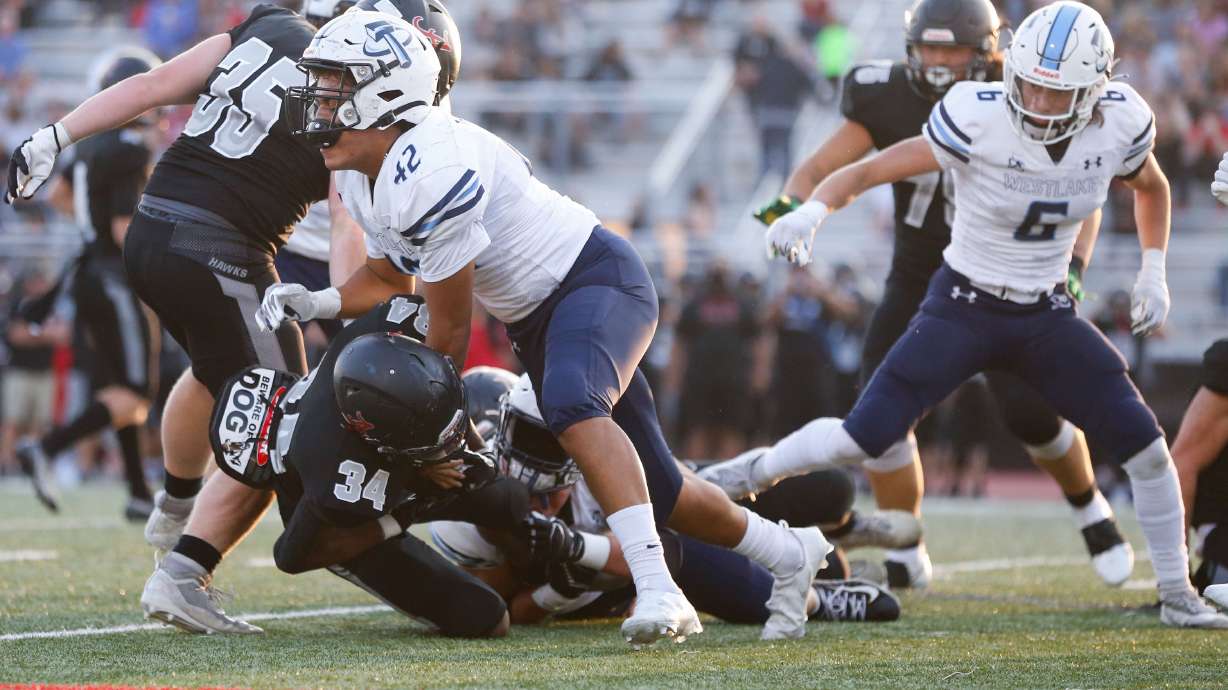 Westlake and Alta compete in a high school football game on Friday, Aug. 20, 2021 Alta High School in Sandy.