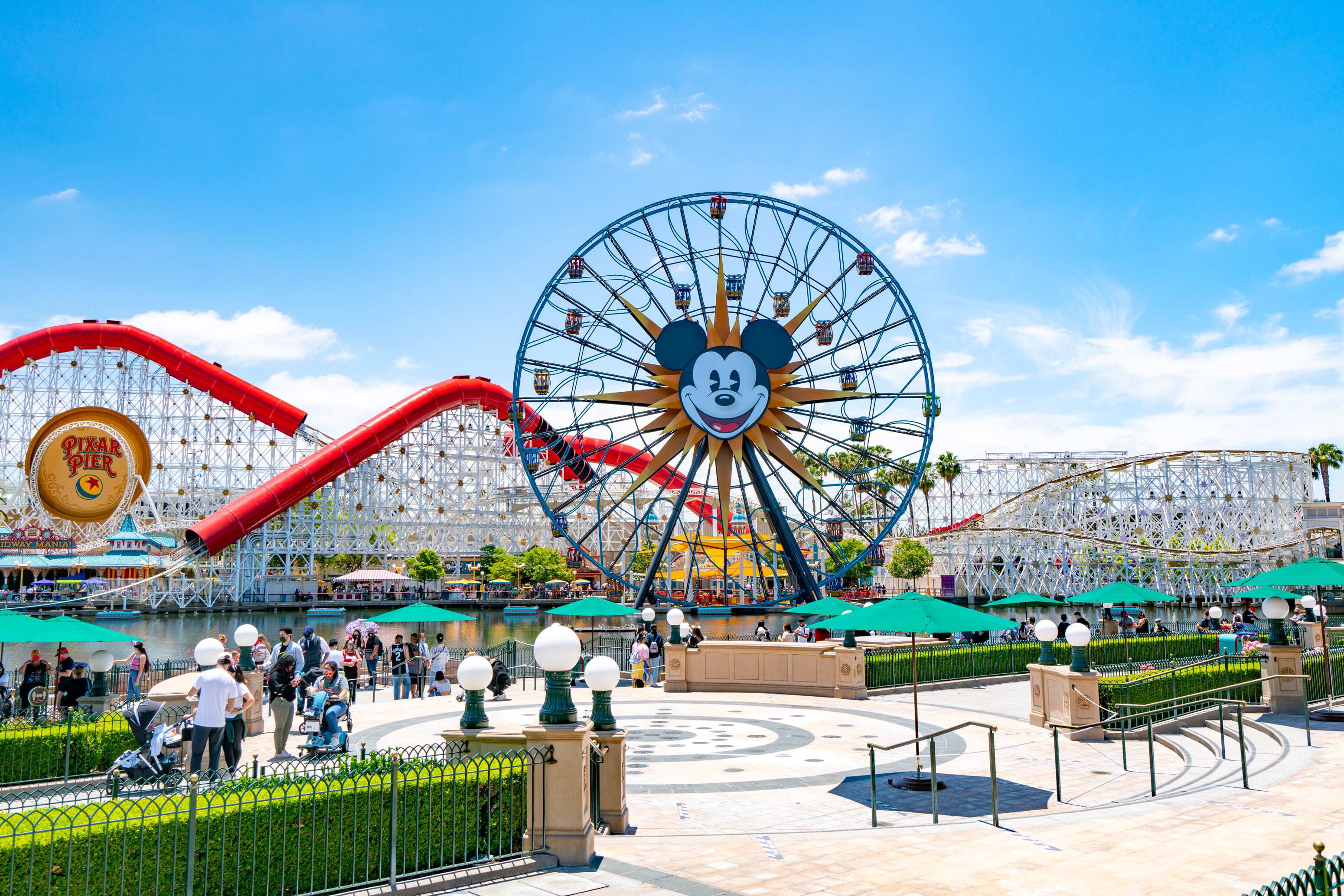 Pixar Pier at Disney California Adventure Park at the Disneyland Resort on June 6 in Anaheim, California. Disney is rolling out a new service that will help parkgoers streamline their visits and cut down on wait times.