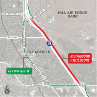 UDOT to close I-15 northbound in Clearfield Monday night