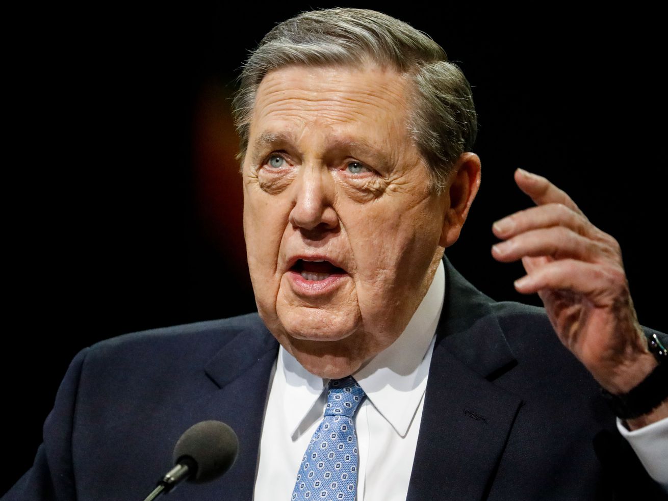 Elder Jeffrey R. Holland, of the Quorum of the Twelve
Apostles of The Church of Jesus Christ of Latter-day Saints, speaks
to BYU faculty and staff at the BYU Annual University Conference in
Provo on Monday, Aug. 23, 2021.