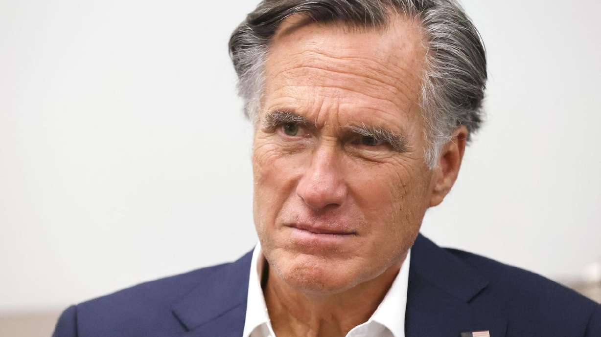 Sen. Mitt Romney, R-Utah, meets with the combined Deseret News and KSL editorial board in Salt Lake City on Tuesday.