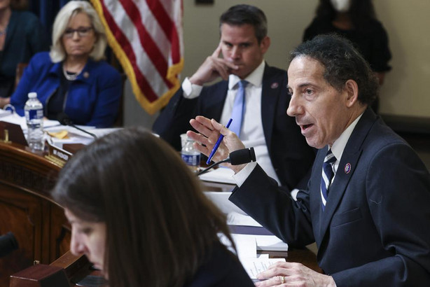 In this July 27 photo Rep. Jamie Raskin, D-Md., speaks during the House select committee hearing on the Jan. 6 attack on Capitol Hill in Washington. The House Committee investigating the insurrection at the U.S. Capitol in January is demanding a host of records from the White House and several government intelligence and law enforcement agencies.