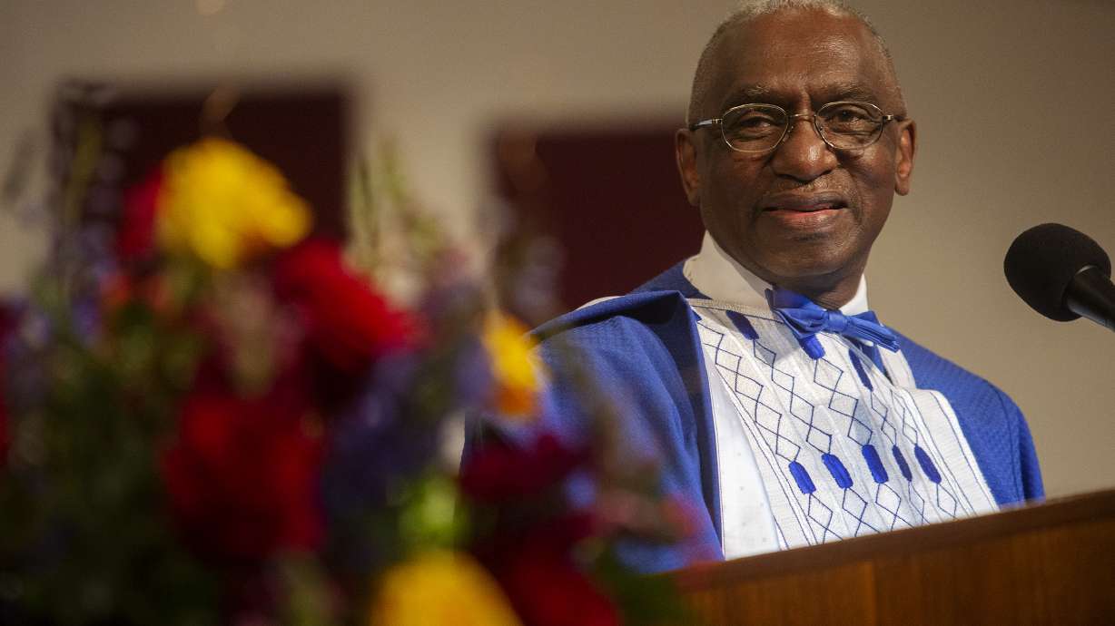 The Rev. France Davis speaks at Calvary Baptist Church in Salt Lake City on April 28, 2019. The Salt Lake City Council voted on Tuesday to rename a section of Harvard Avenue to honor Rev. Davis.