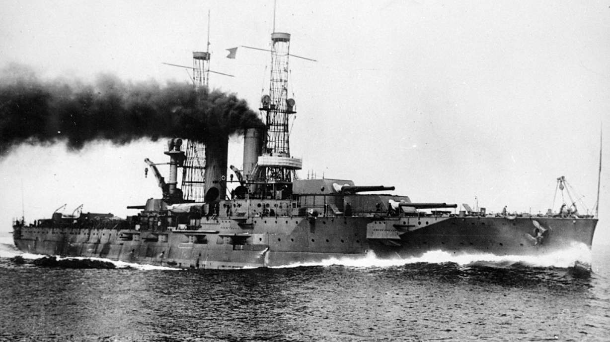 The USS Utah in 1911 in sea trials just before being turned over to the U.S. Navy for regular service. A new U.S. Navy vessel will carry the name of the state of Utah for the second time.
