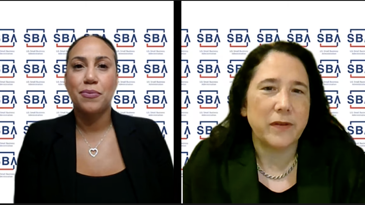 Natalie Madeira Cofield of the Office of Women's Business Ownership, and Isabella Casillas Guzman, right, of the Small Business Administration, celebrate Women's Equality Day by sharing resources for women small business owners to survive and thrive the pandemic in a virtual fireside chat Thursday.