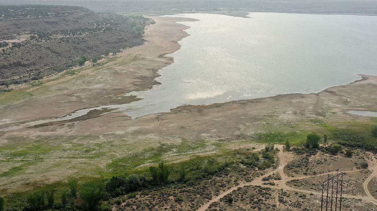 Low water levels are pictured at Starvation Reservoir in Duchesne County on Monday, Aug. 9, 2021.