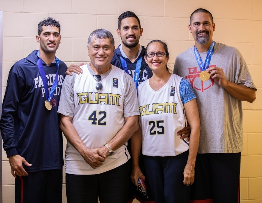Russell, Hiagi, Tai, Susan and Mekeli after Guam National Team finished with gold