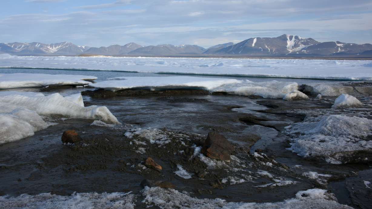 A view of the newly discovered Island, off the coast of Greenland on Saturday. A team of Arctic researchers from Denmark has discovered accidentally during an expedition what they believe is the world’s northernmost island, located off the coast of Greenland.