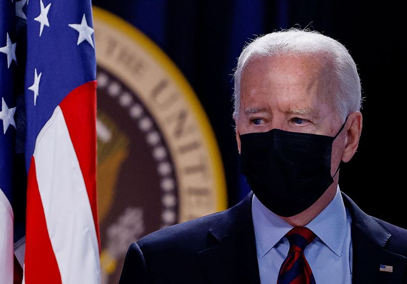 President Joe Biden at the White House on Monday. A new poll says less than 40% of Americans approve of Biden's handling of the U.S. military withdrawal from Afghanistan, and three quarters wanted U.S. forces to remain in the country until all American civilians could get out.