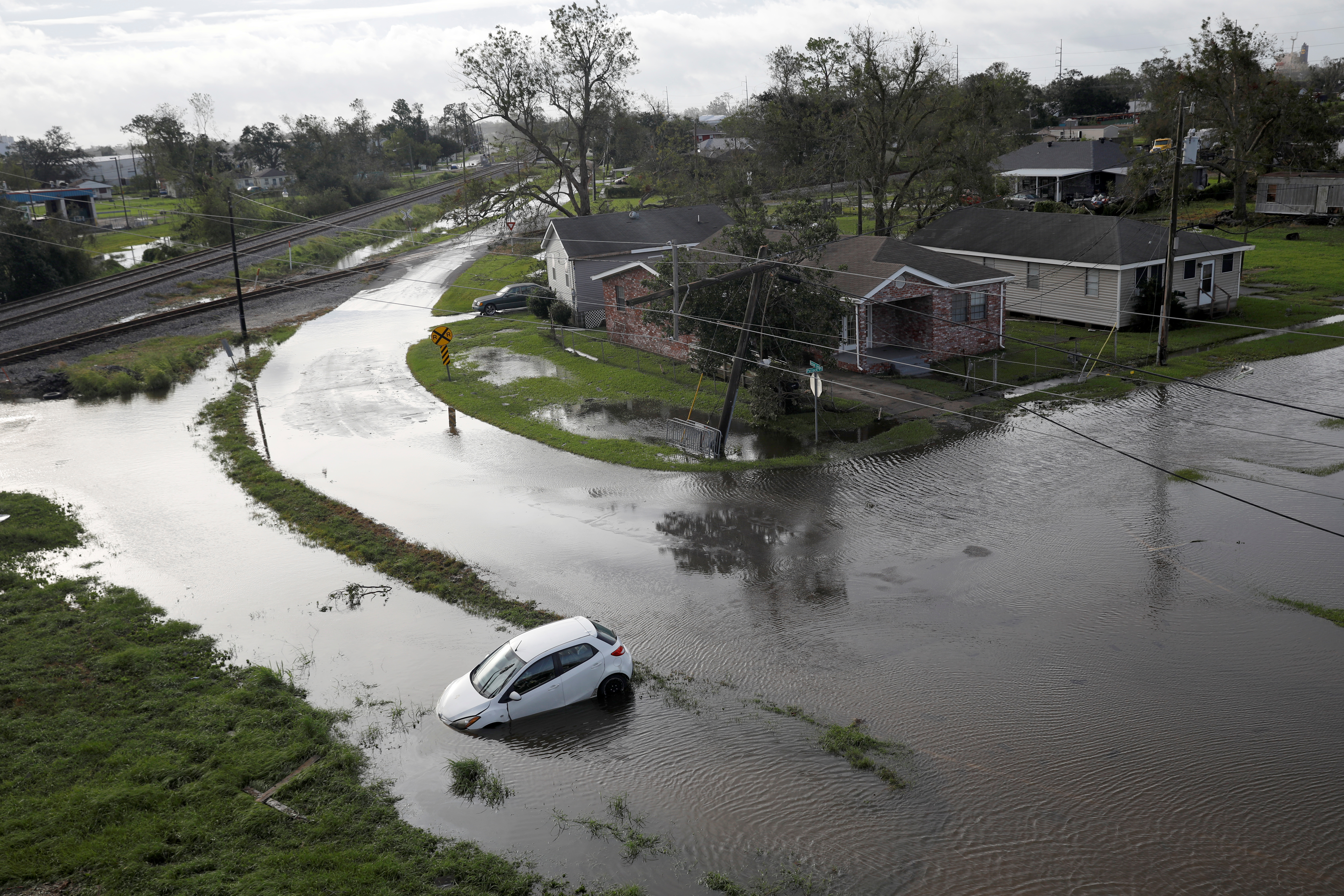 Flooded streets are pictured after Hurricane Ida made landfall in Louisiana, in Kenner, Louisiana, on Monday. 