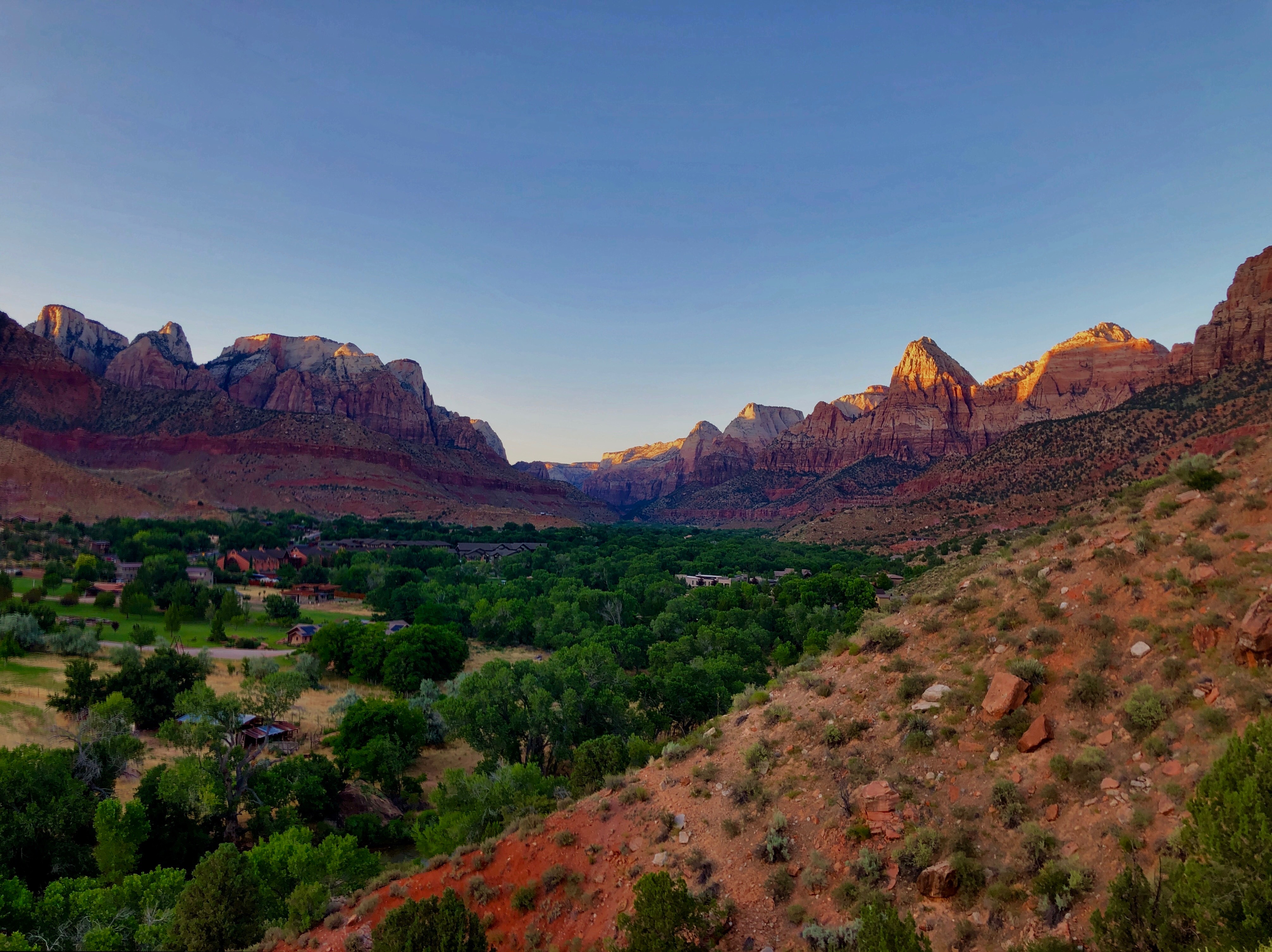A sunset in Springdale just outside of Zion National Park on July 18, 2019. A plan to build an 18-mile path from La Verkin to Springdale received a $10.8 million grant from a Utah commission on Aug. 13.