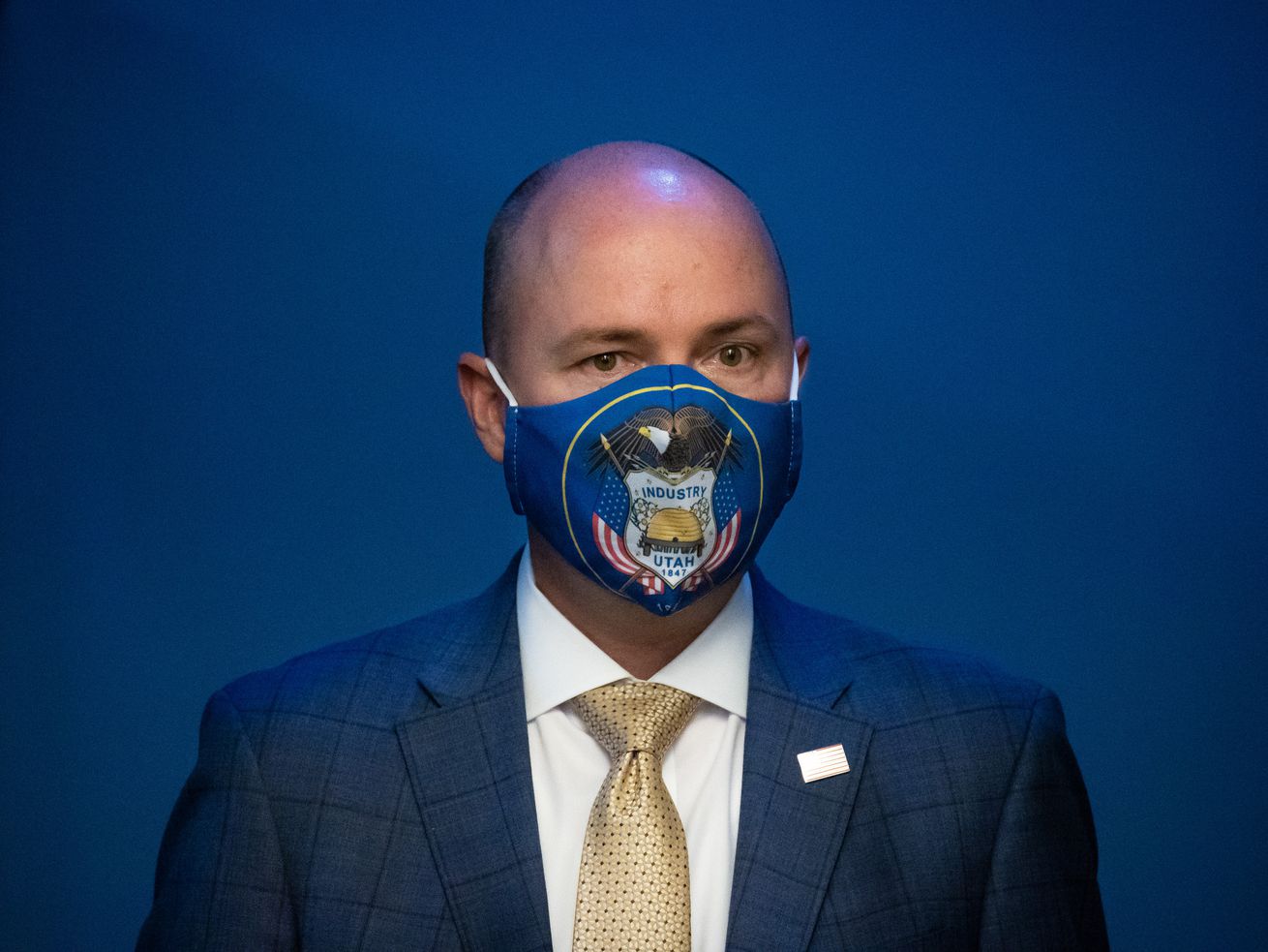 Gov. Spencer Cox arrives for a briefing on COVID-19 at the Capitol in Salt Lake City on Thursday, April 29, 2021. Cox is getting more national attention for his nuanced political takes and how he’s been wrestling with the COVID-19 pandemic.