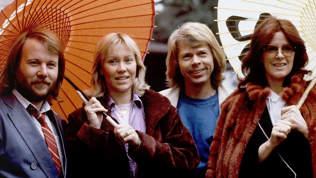 Members of the pop group ABBA, from left, Benny Andersson, Agnetha Foltskog, Bjorn Ulvaeus and Anni-Frid Lyngstad, appear in Tokyo on March 14, 1980. ABBA is releasing its first new music in four decades, along with a concert performance that will see the “Dancing Queen” quartet going entirely digital. The forthcoming album “Voyage," to be released Nov. 5, is a follow-up to 1981's “The Visitors,” which until now had been the swan song of the Swedish supergroup.