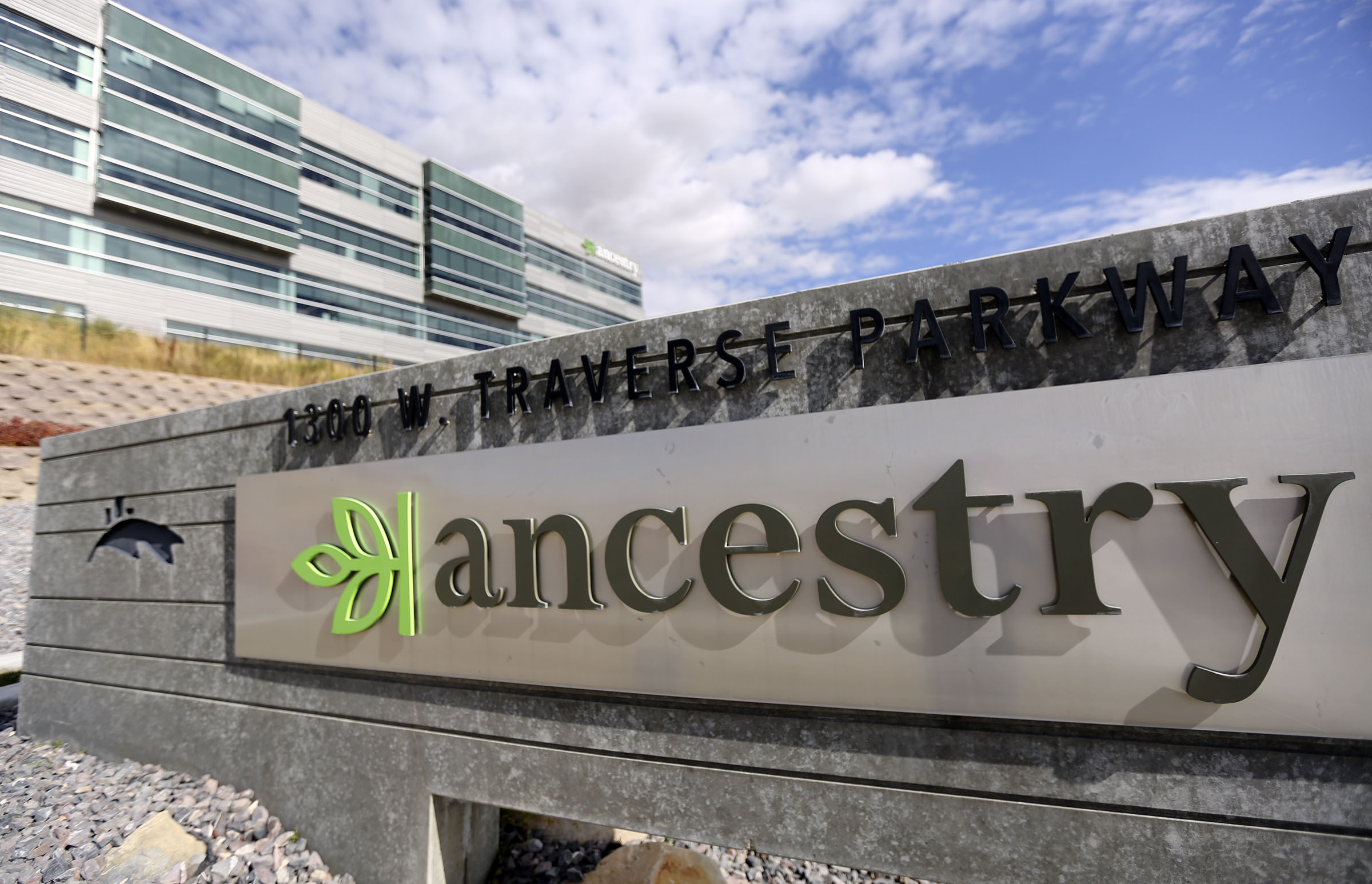 Ancestry's office building in Lehi on Oct. 22, 2019.