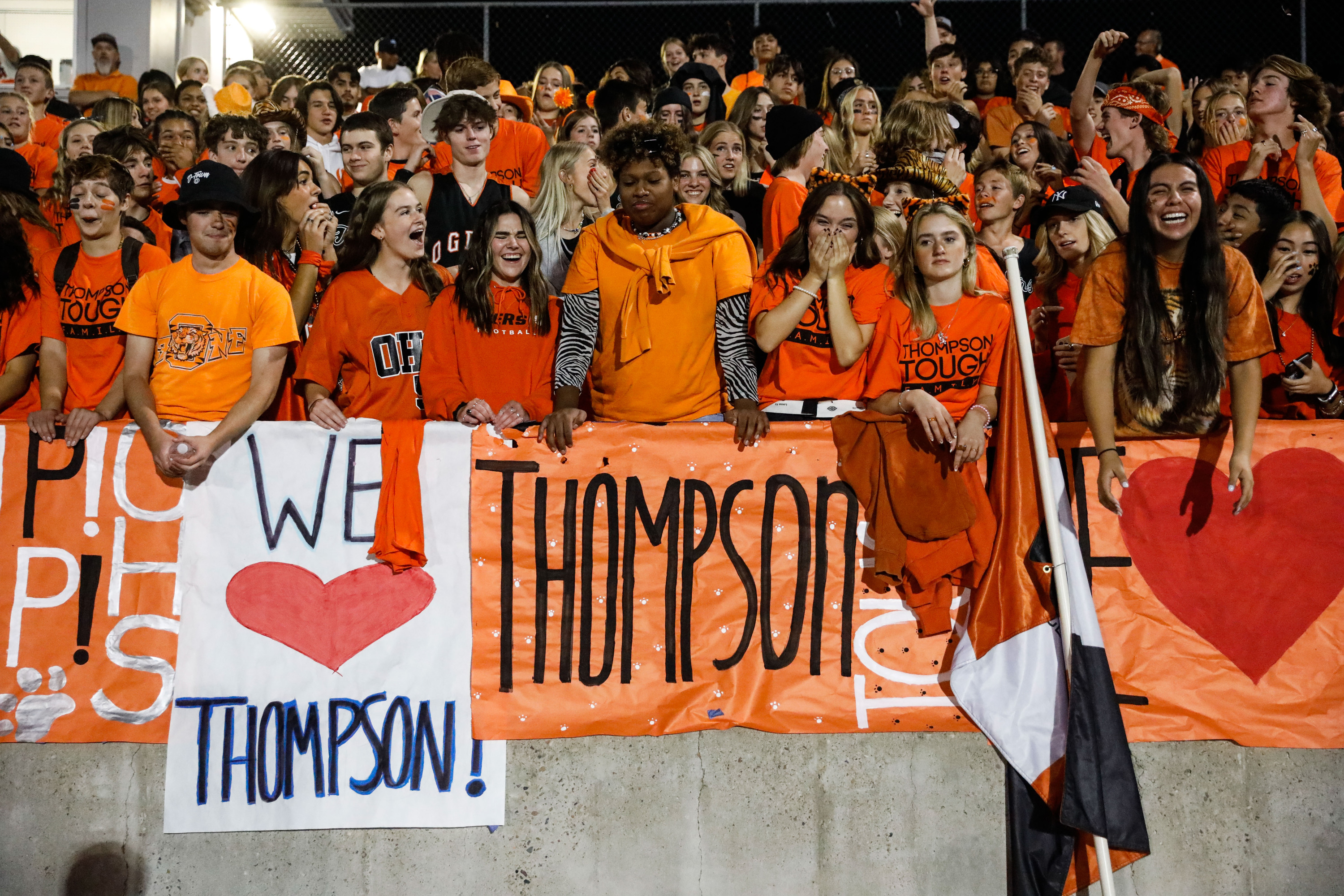 Posters greeting Ogden High football coach Erik Thomson were displayed on the stands during a high school football game against Grand County at Ogden High School in Ogden on Friday, Sept. 3, 2021.