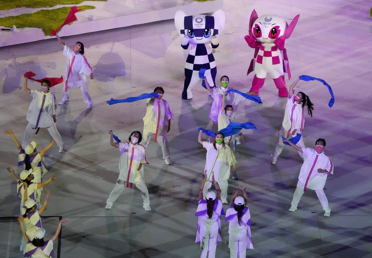 Dancers perform during the closing ceremony for the 2020 Paralympics at the National Stadium in Tokyo on Sunday.