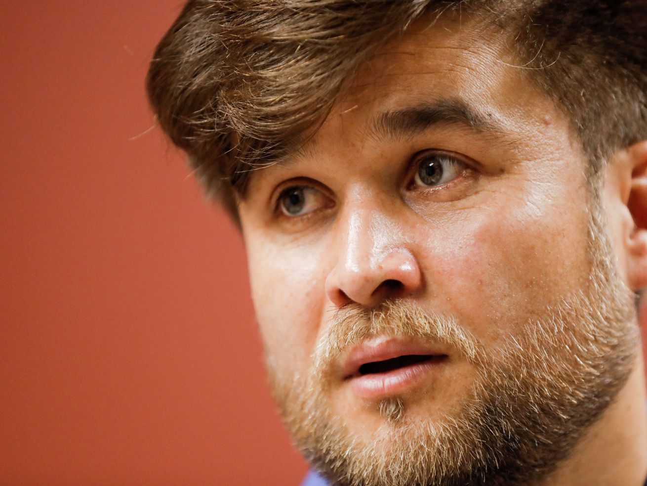 Afghan refugee Azim Kakaie talks about fleeing Kabul, Afghanistan, following the Taliban takeover during an interview at Catholic Community Services of Utah in Salt Lake City on Wednesday. Kakaie, who worked as an air traffic controller at the Kabul Airport beginning in 2010, also worked with NATO and the U.S. military.