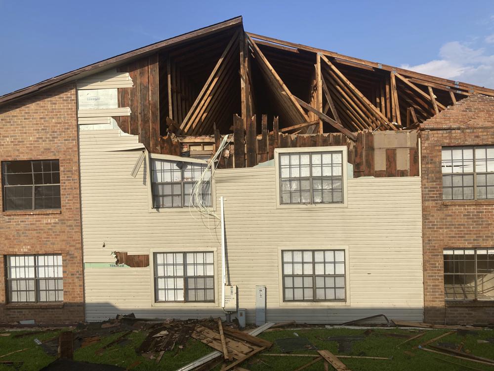 An apartment building in Houma, Louisiana, that was damaged by Hurricane Ida. The storm caused such extensive damage to the buildings in the complex that residents have to move out. Ida slammed into the Gulf Coast at a time when building contractors were already grappling with severe shortages of workers and depleted supply chain.