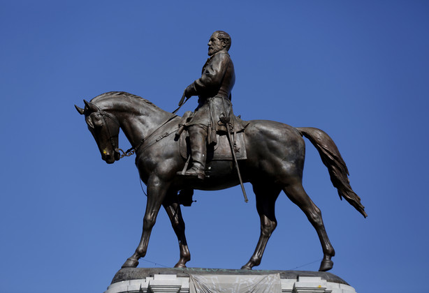 The Robert E. Lee Monument is shown in Richmond, Virginia.