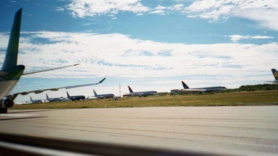 This photo taken by Nick Marson shows all the planes grounded after Sept. 11, 2001.