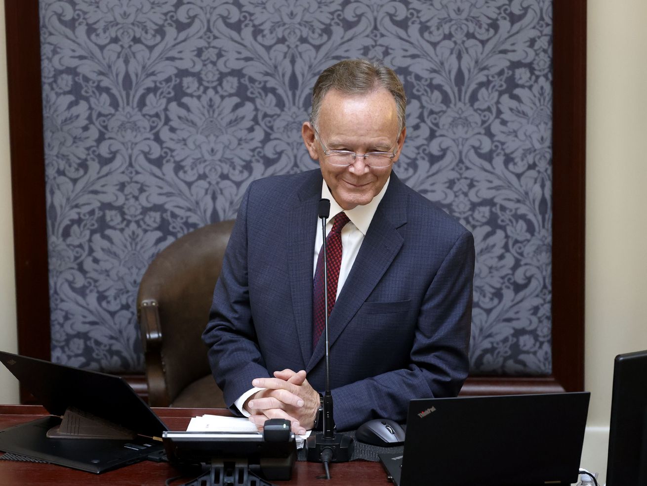 Senate President Stuart Adams, R-Layton, speaks during a special session at the Capitol in Salt Lake City on May 19.