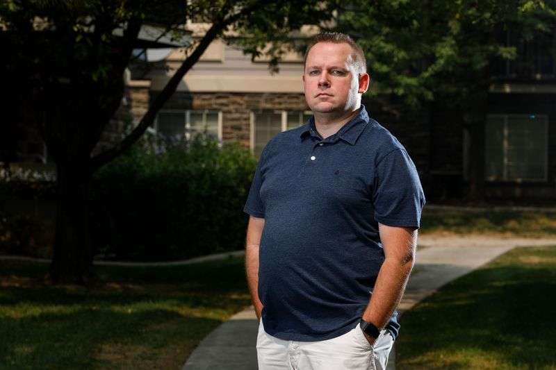 Spencer Casperson poses for a portrait at his home in
Bluffdale on Monday, Aug. 30, 2021.