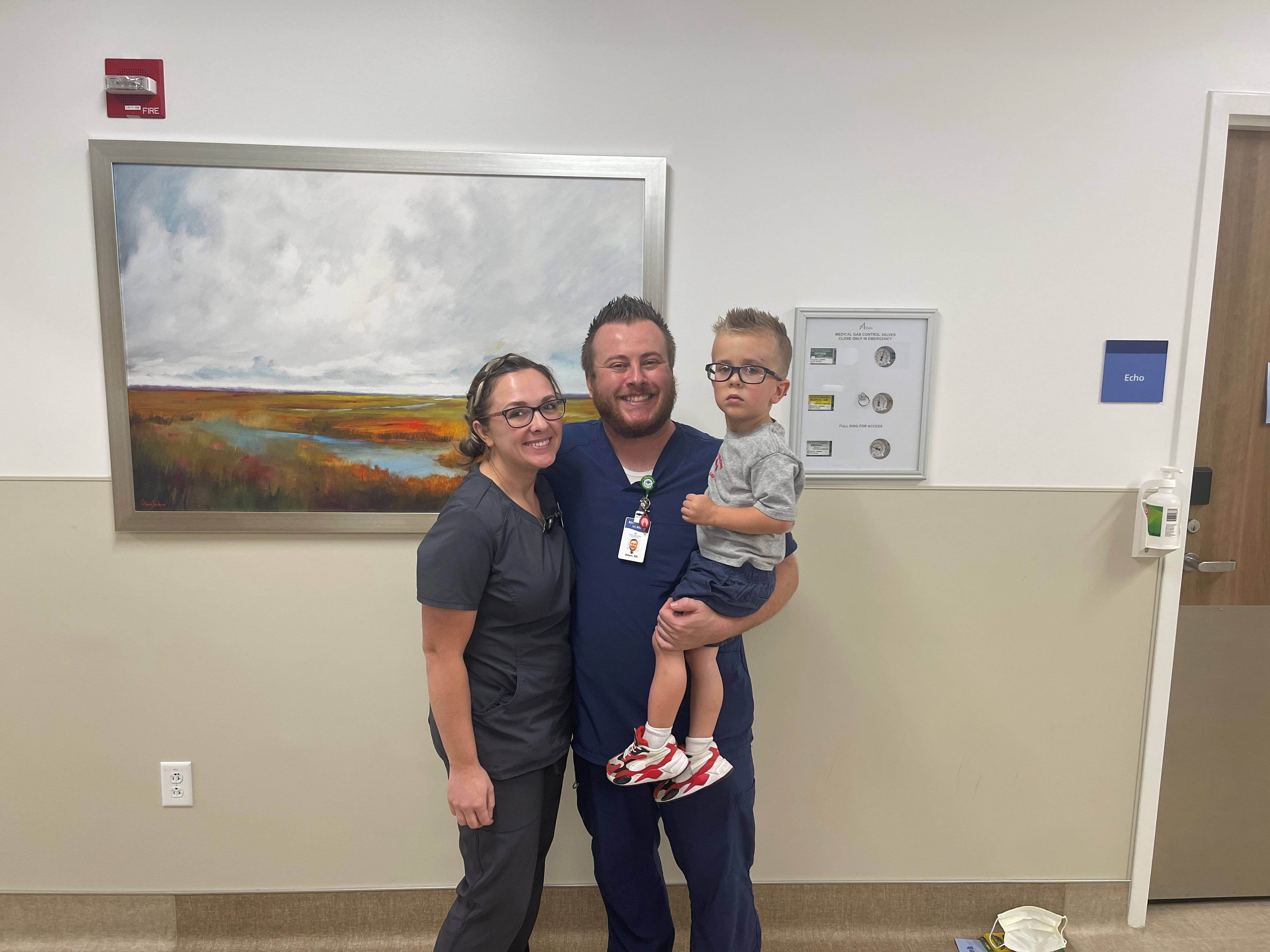Adam Young is a nurse on the medical/surgical and ICU unit at Intermountain Layton Hospital. He says it’s hard not to bring the stress of work home to his family. He and his wife have a 3½-year-old son.