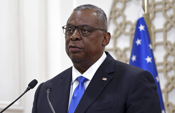 U.S. Secretary of Defense Lloyd Austin speaks during a press conference on Sept. 7.