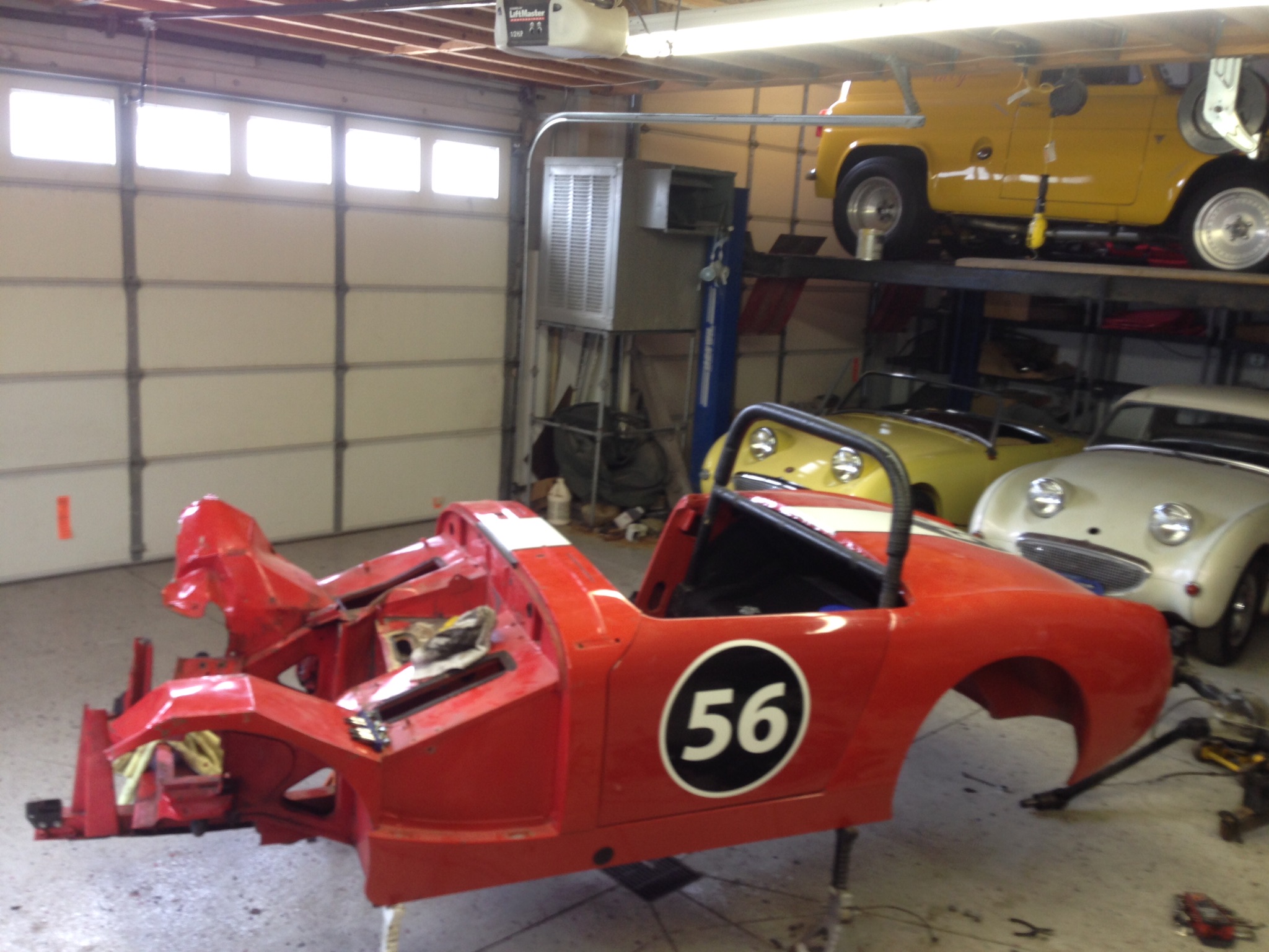 What’s left after Skyler Sisson stripped the parts off his father’s crashed 1961 Bugeye.