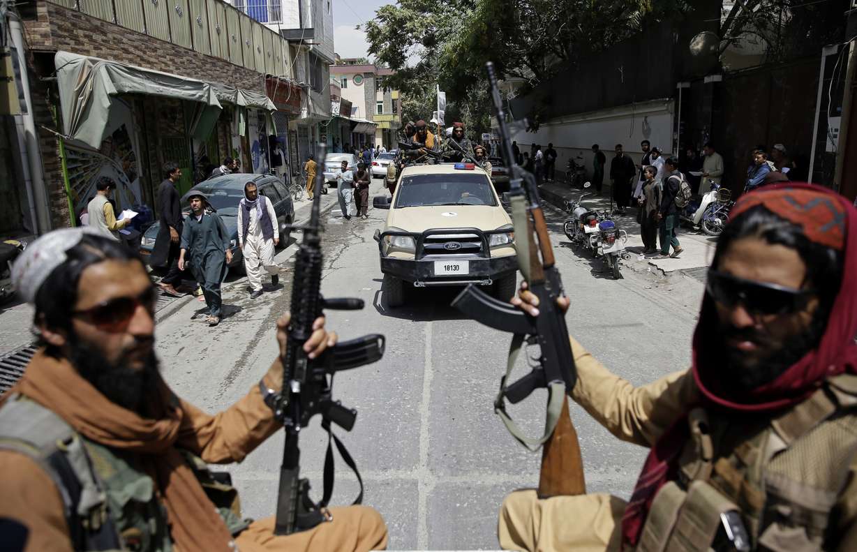 Taliban fighters patrol Kabul, Afghanistan, on Thursday, Aug. 19, 2021. The Taliban celebrated Afghanistan's Independence Day on Thursday by declaring they beat the United States, but challenges to their rule ranging from running a country severely short on cash and bureaucrats to potentially facing an armed opposition began to emerge.