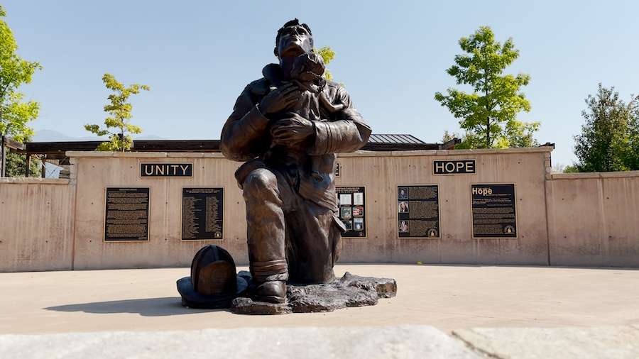 9/11 memorial at the Utah State University Botanical Center in Kaysville.