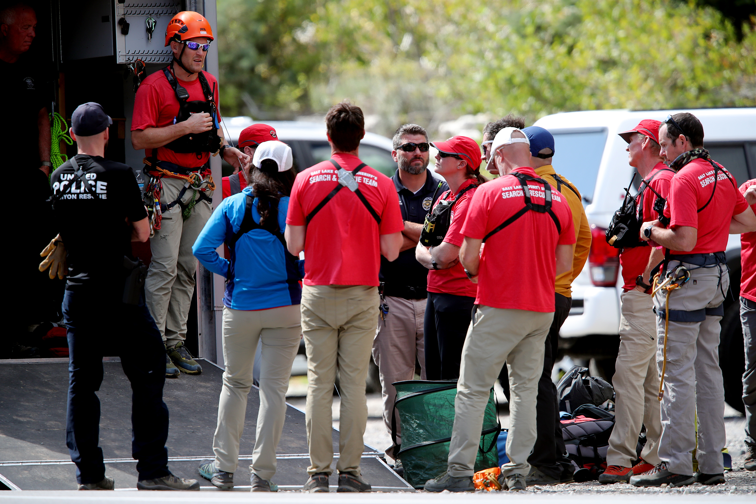 Salt Lake County Search and Rescue finish a body recovery for a fallen hiker in Little Cottonwood Canyon near O’Sullivan Peak on Sunday.