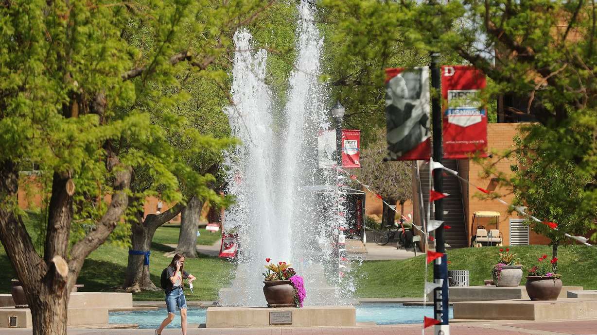 Dixie State University in St. George is pictured on
Friday, April 9, 2021. Dixie State University ranked 11th through
17th among top public colleges in the West and placed 37th through
48th overall in the region in the 2022 U.S. News and World Report’s
college rankings.