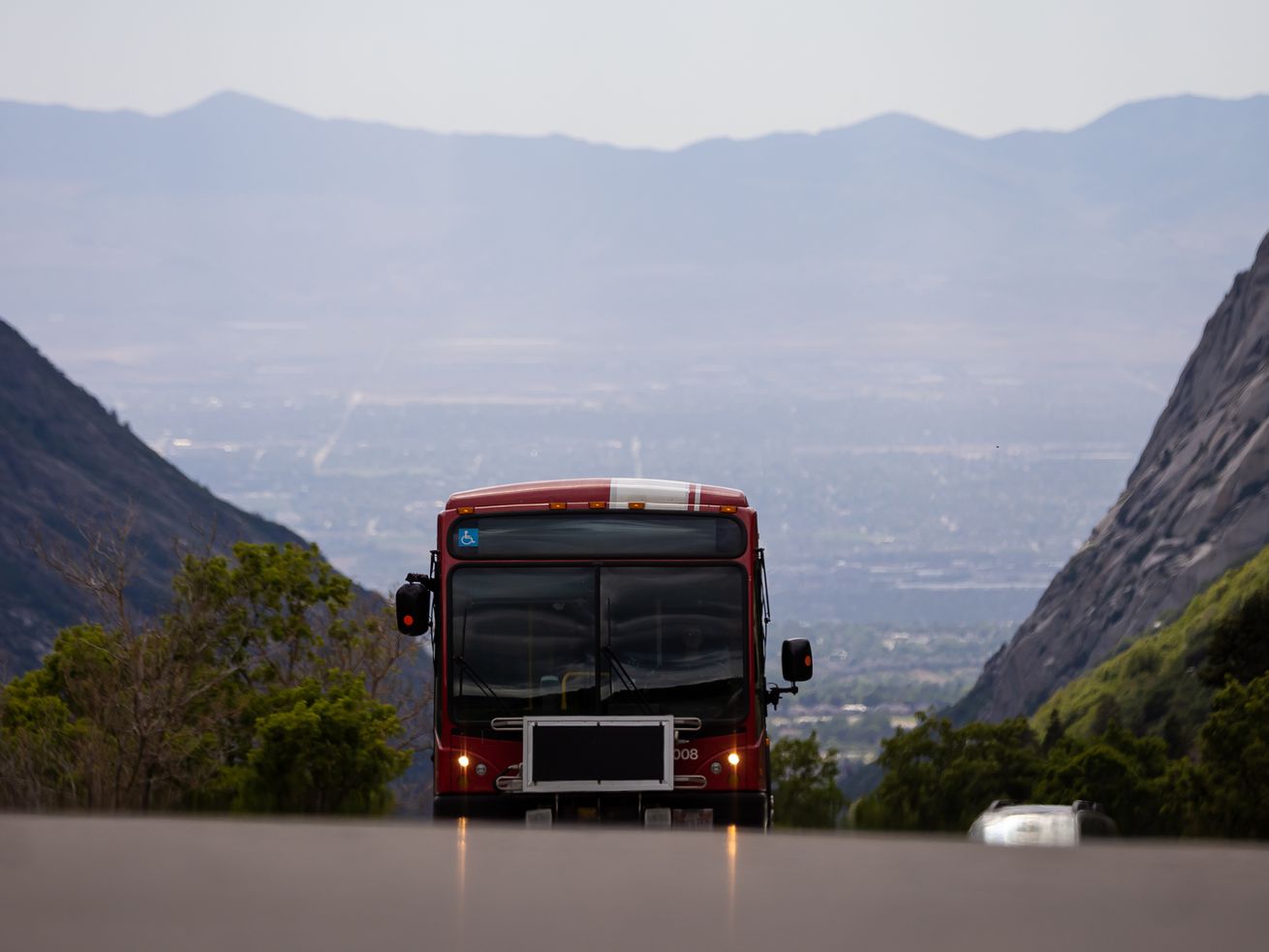 A Utah Transit Authority bus drives up Little Cottonwood Canyon on June 29. The Utah Department of Transportation received a staggering 13,000 submissions during the public comment period for the environmental impact statement on how to combat traffic in Little Cottonwood Canyon.