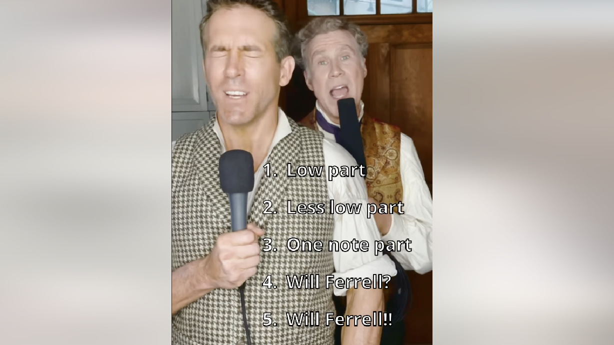 Actors Ryan Reynolds and Will Ferrell perform the latest TikTok challenge.