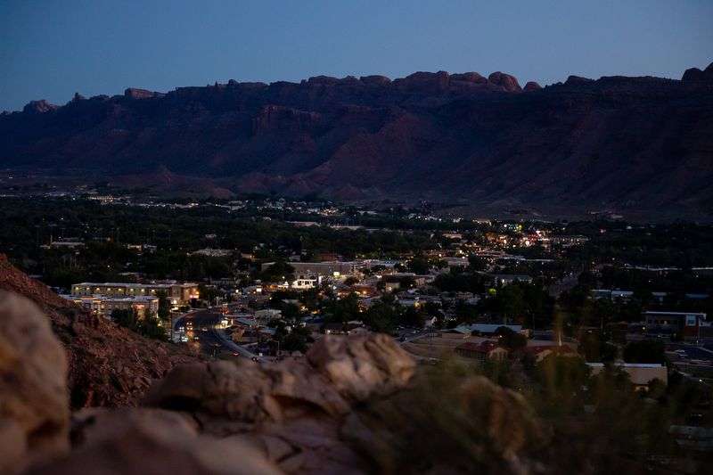 Moab is pictured at dusk on Friday, Sept. 17,
2021.