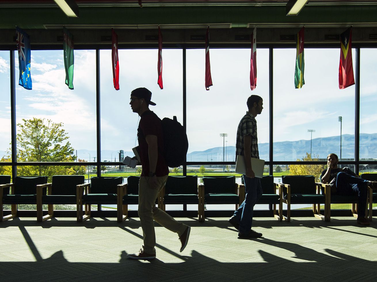 Students at Utah Valley
University in Orem on Oct. 8, 2014. Firm numbers for fall
enrollment at Utah’s public colleges and universities are not yet
available, but projections suggest head counts at most state-supported colleges and
universities will be flat or grow with the exception of Salt Lake
Community College.