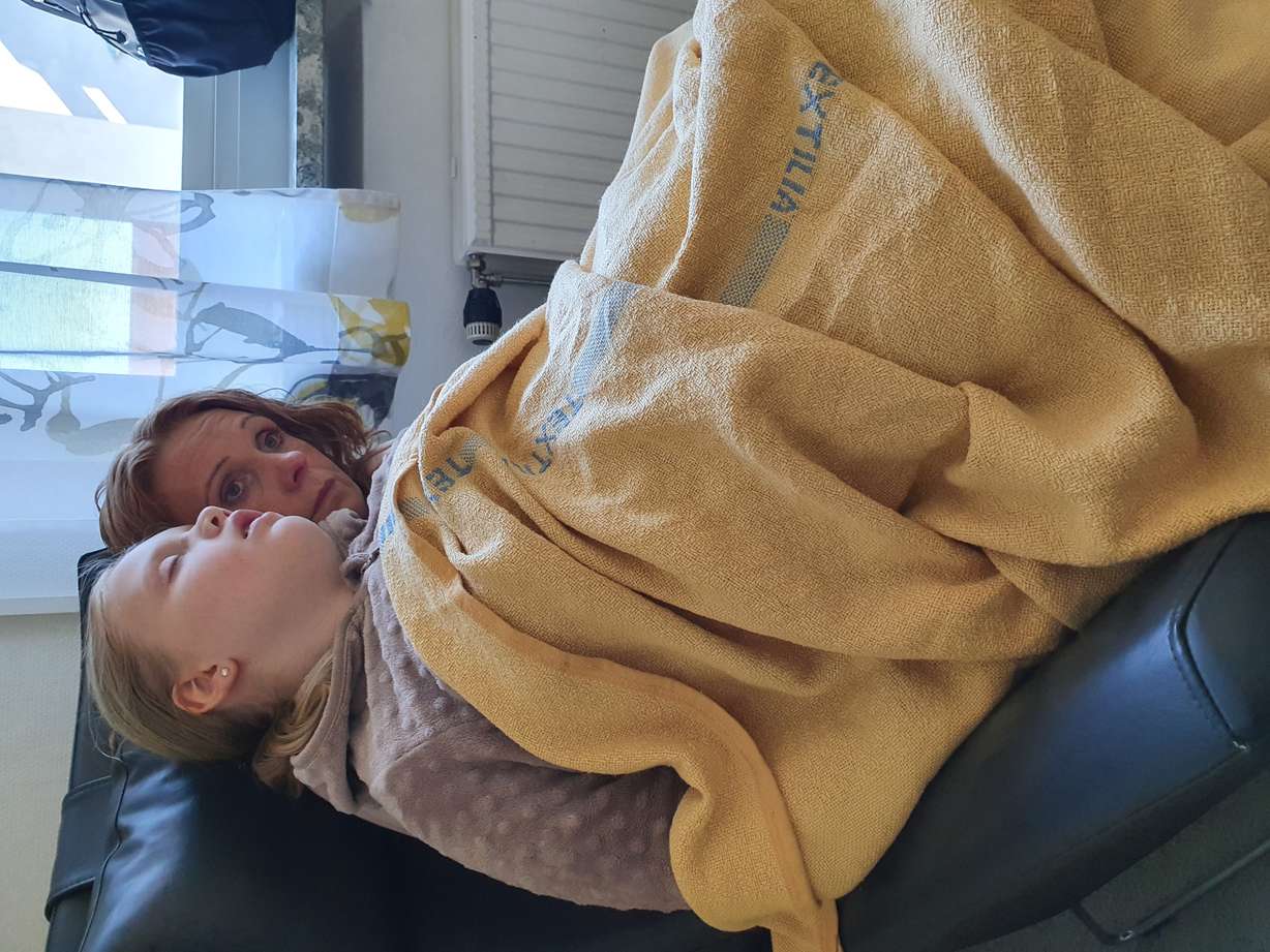 Edith Mölstad and her mother at Primary Children's Hospital in Salt Lake City. The family came to the United States from Sweden after Edith developed a rare form of epilepsy that doesn't respond to medication. She underwent surgery to implant a neurostimulator device that will hopefully prevent her seizures.