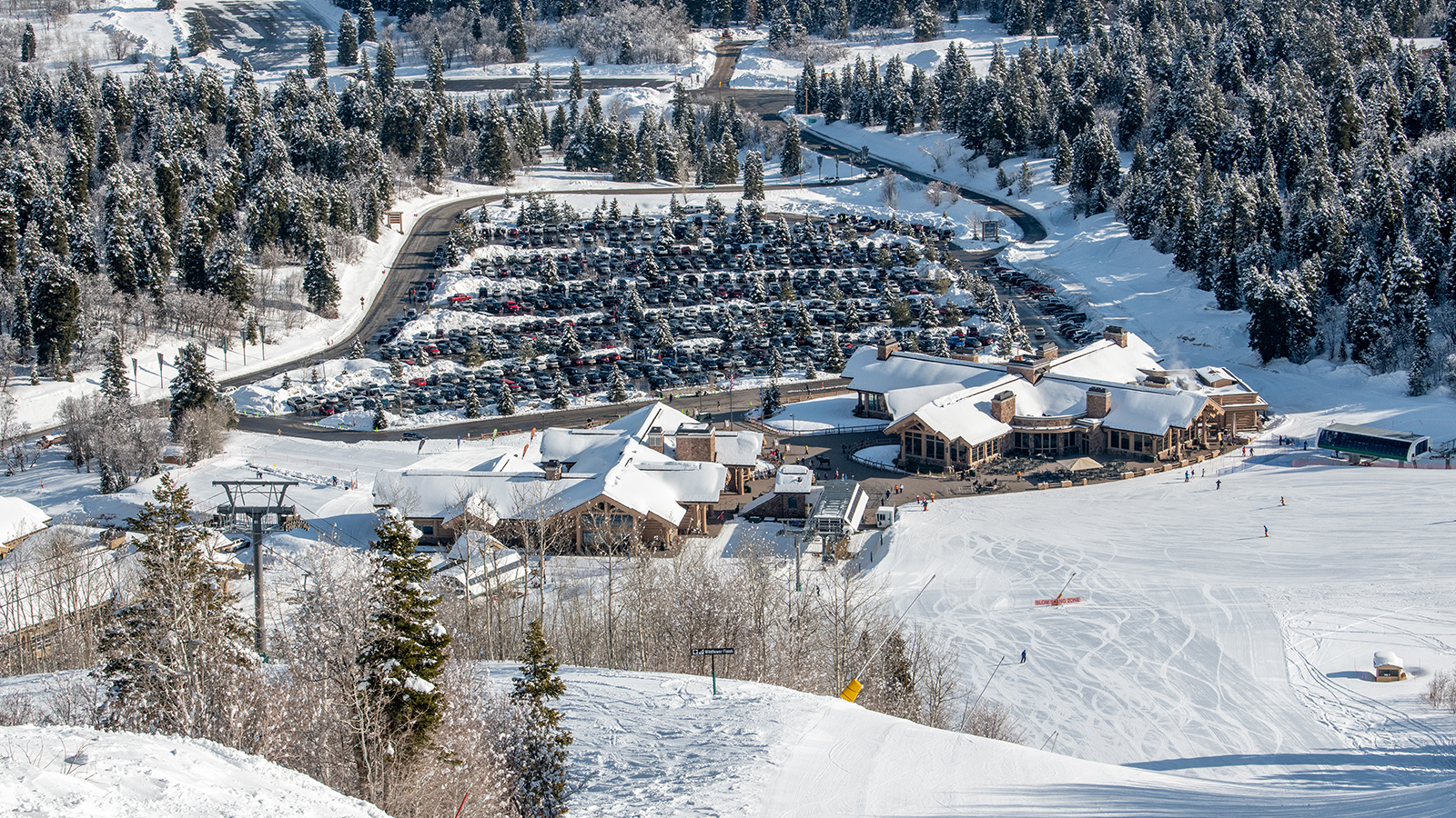 An undated photo of a parking lot at Snowbasin Resort. The location of the resort is where a new village will be under a new plan released by Snowbasin on Thursday.