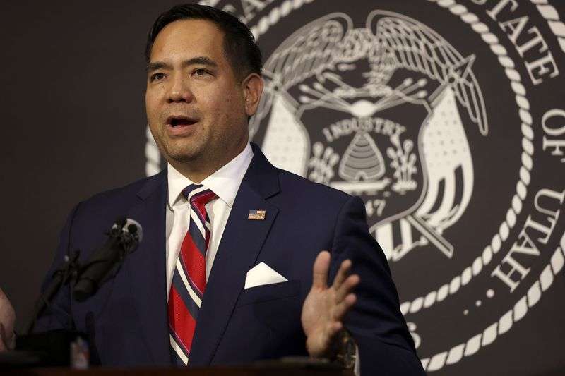 Utah Attorney General Sean D. Reyes, pictured here
during a press conference at the Capitol in Salt Lake City on July 22.