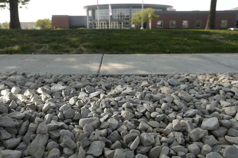 Rocks that have replaced grass are pictured at Syracuse
City Hall on Sept. 9. Utah residents, businesses
and cities were asked to conserve water this summer in light of the
megadrought.