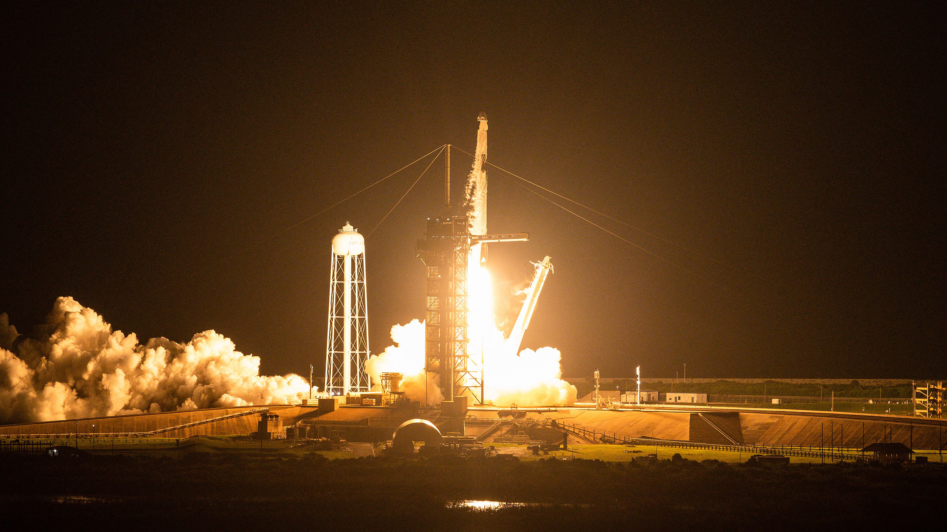 The SpaceX Falcon 9 rocket carrying the Inspiration4 crew launches from Pad 39A at NASA's Kennedy Space Center in Cape Canaveral, Florida on Sept. 15.