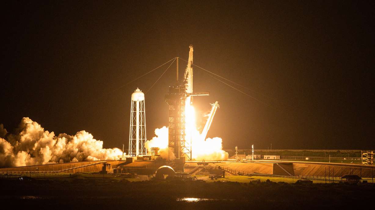 The SpaceX Falcon 9 rocket carrying the Inspiration4 crew launches from Pad 39A at NASA's Kennedy Space Center in Cape Canaveral, Florida on Sept. 15.