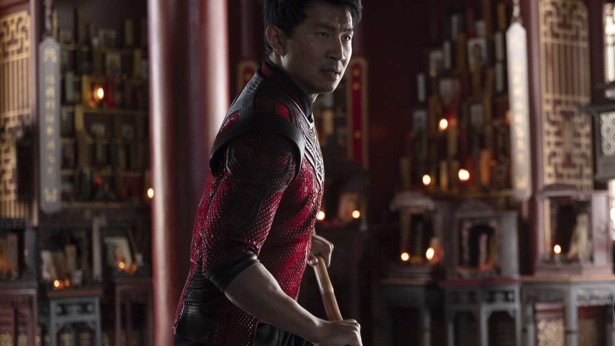 This image released by Marvel Studios shows Simu Liu in a scene from "Shang-Chi and the Legend of the Ten Rings."