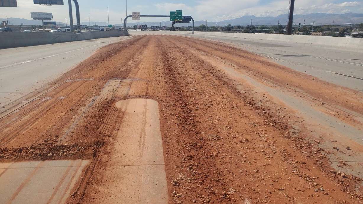 Southbound I-15 was closed near South Salt Lake Wednesday afternoon due to a gravel spill, Utah Highway Patrol officials said.