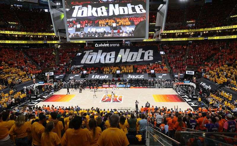 Utah Jazz and LA Clippers during the NBA playoffs in
Salt Lake City on June 10, 2021.