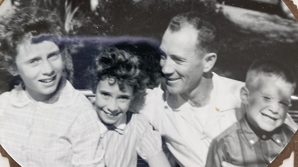 Raymond Jones poses with his two daughters and son Jeffrey Jones. Raymond's body was recently found after he disappeared 53 years ago.