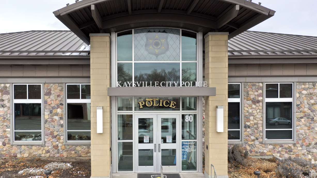 The Kaysville City Police Station is pictured in Kaysville on Feb. 19. Police are investigating after one person died and two people were injured in a crash in Kaysville on Thursday.