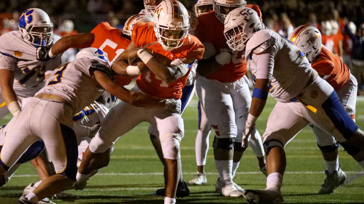 Timpview competes against Orem in a high school football game at Timpview High in Orem on Thursday, Sept. 30, 2021.