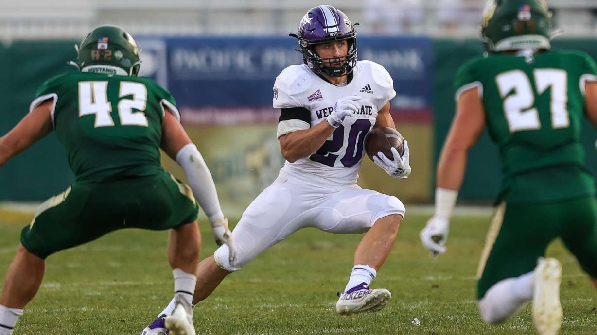 Weber State competes against Cal Poly in an FCS football game, Saturday, Oct. 2, 2021 in San Luis Obispo, Calif.